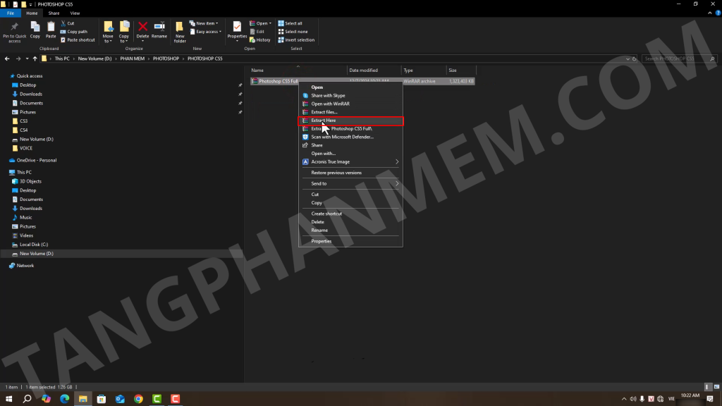 Giải nén bộ cài Photoshop CS5