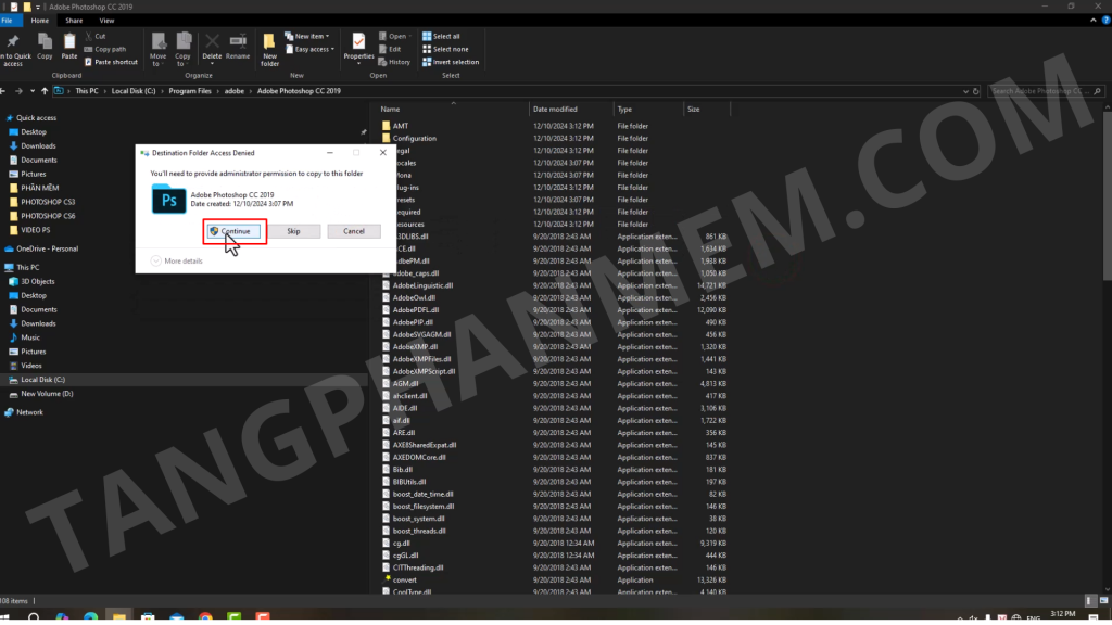 Hoàn tất thiết lập Photoshop 2019