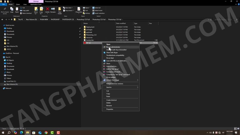 Khởi chạy trình cài đặt Photoshop CS5