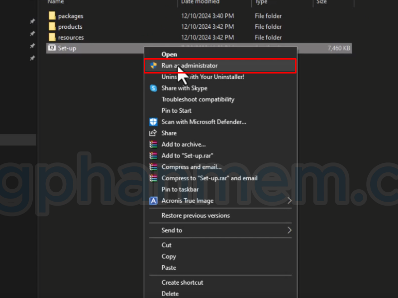 Chạy file cài đặt Photoshop 2024