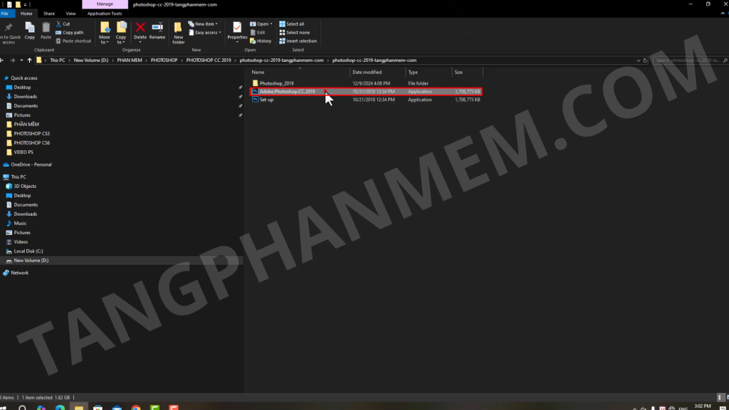 Khởi chạy trình cài đặt Photoshop 2019