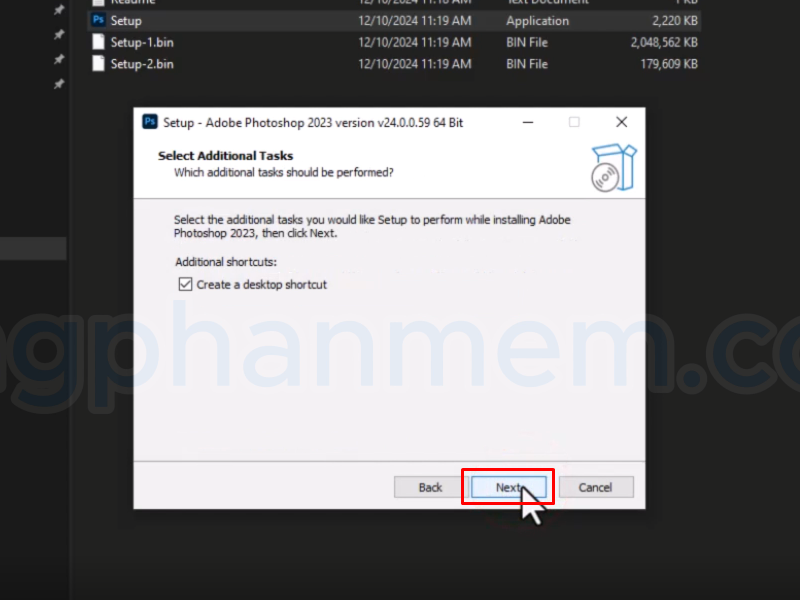 Chuẩn bị cài đặt Photoshop 2023
