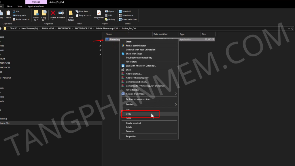 Màn hình thiết lập Photoshop CS4
