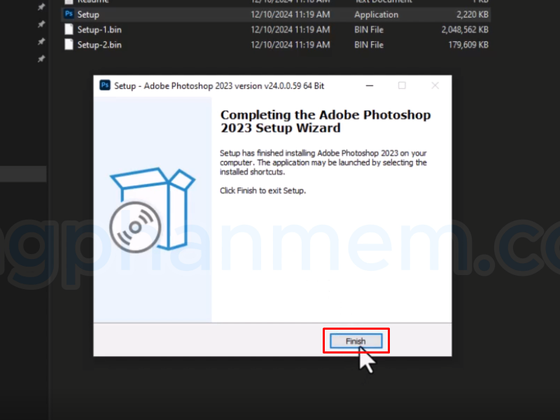 Hoàn tất cài đặt Photoshop 2023