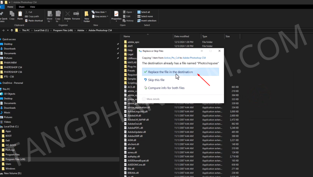 Cửa sổ xác nhận Photoshop CS4