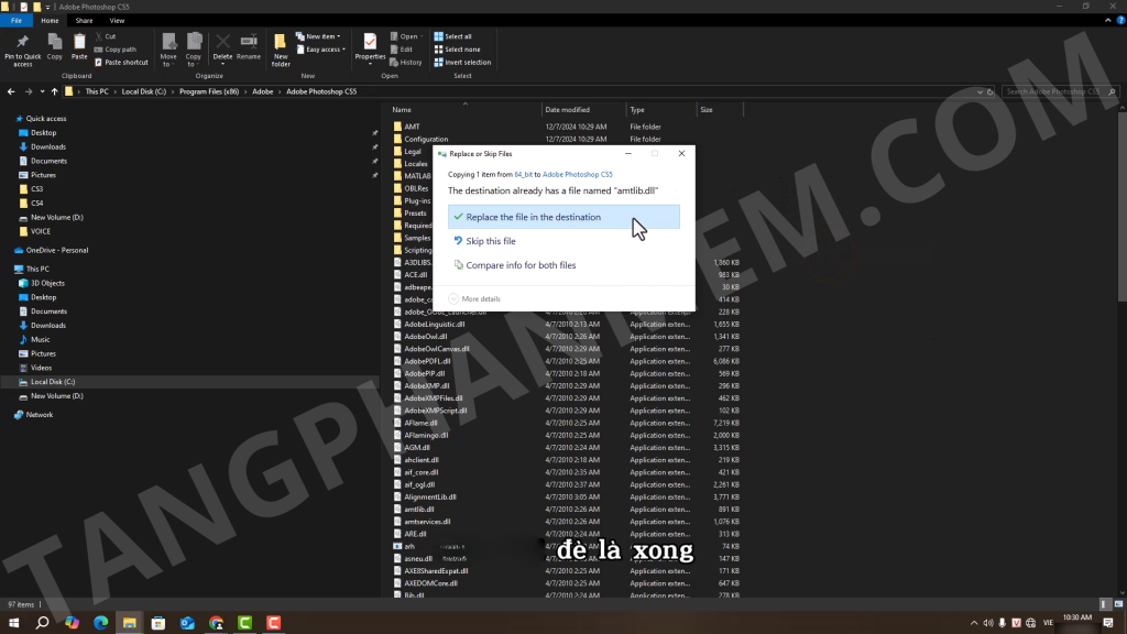 Cửa sổ xác nhận Photoshop CS5