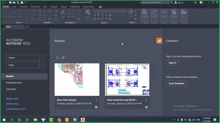 Bắt đầu sử dụng AutoCAD 2022