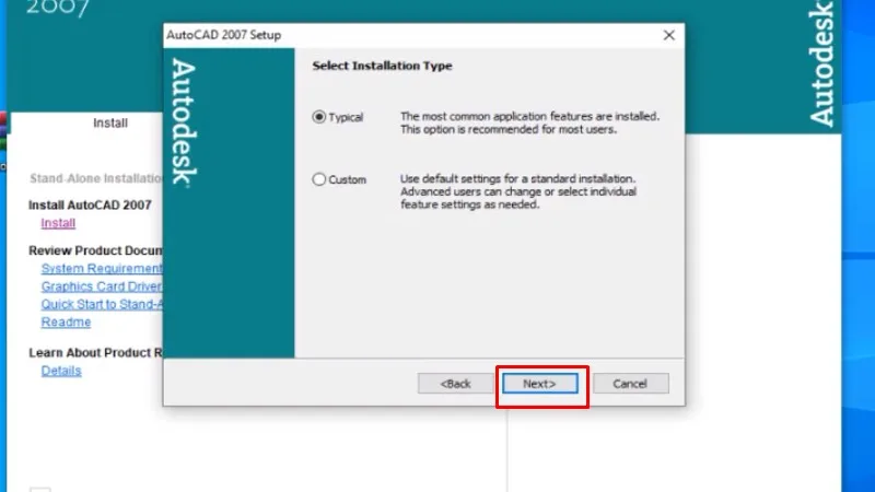 Hướng dẫn cài đặt AutoCAD 2007 - B10
