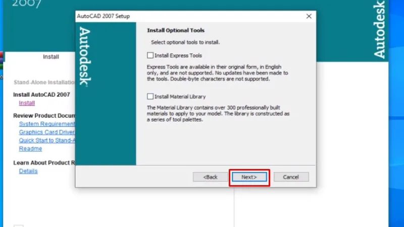 Hướng dẫn cài đặt AutoCAD 2007 - B11