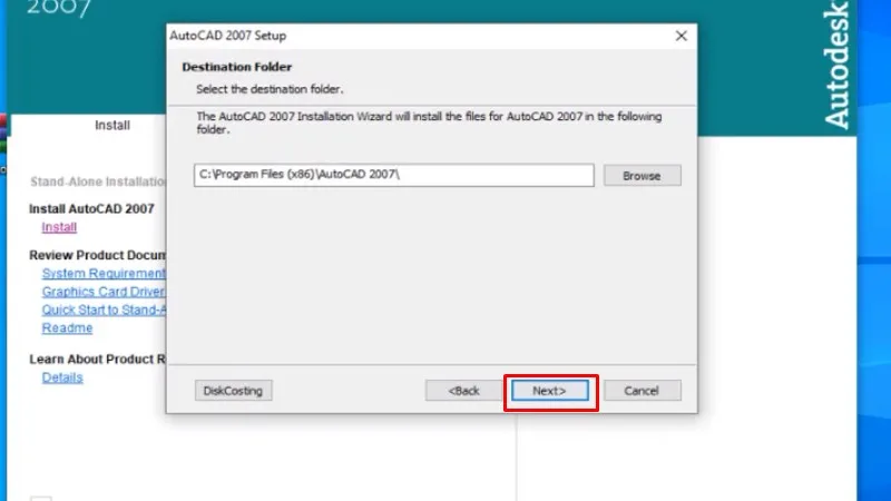 Hướng dẫn cài đặt AutoCAD 2007 - B12