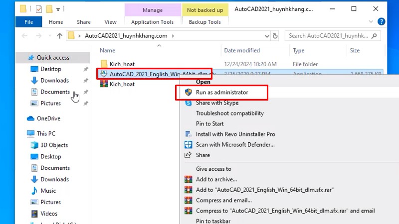 Bước 2: Chạy file cài đặt với quyền quản trị