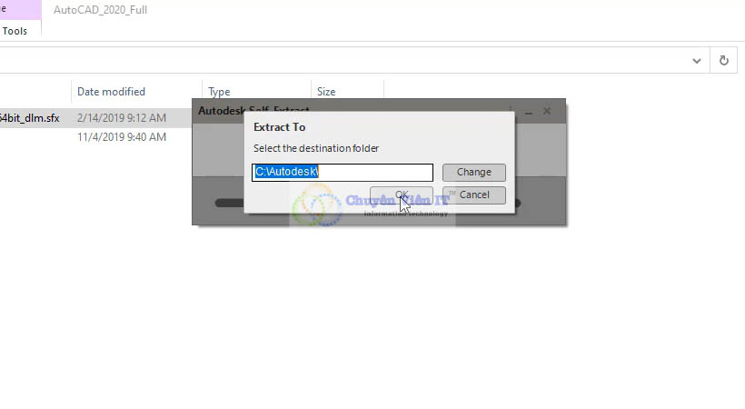 Chạy file cài đặt AutoCAD 2020