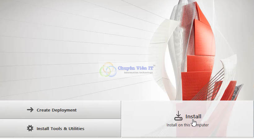 Chọn Install trong trình cài AutoCAD 2020
