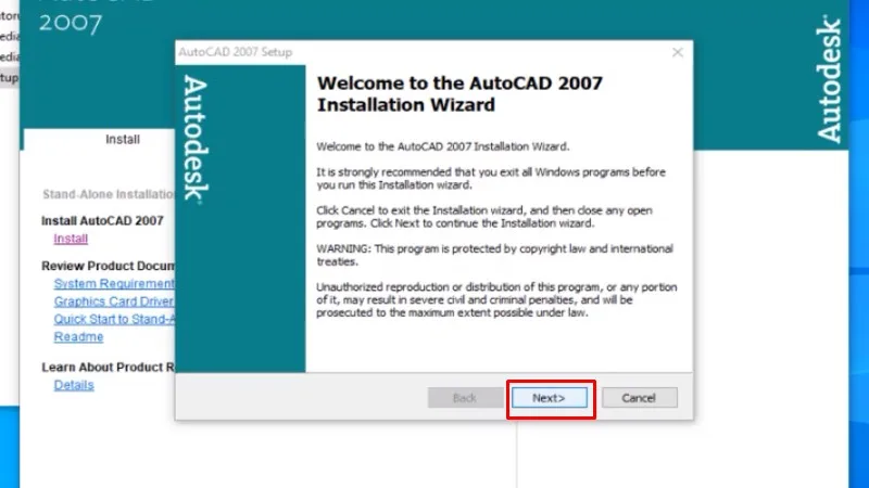 Hướng dẫn cài đặt AutoCAD 2007 - B6-1