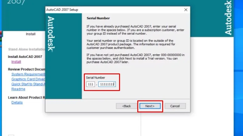 Hướng dẫn cài đặt AutoCAD 2007 - B8