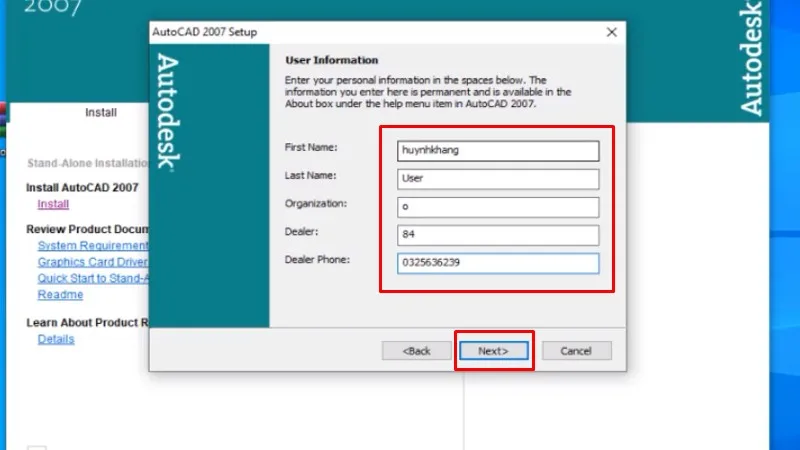 Hướng dẫn cài đặt AutoCAD 2007 - B9